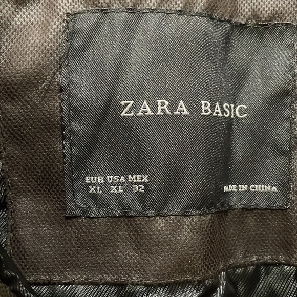 Zara short wool blend brown jacket (sz XL) - Picture 2 of 12